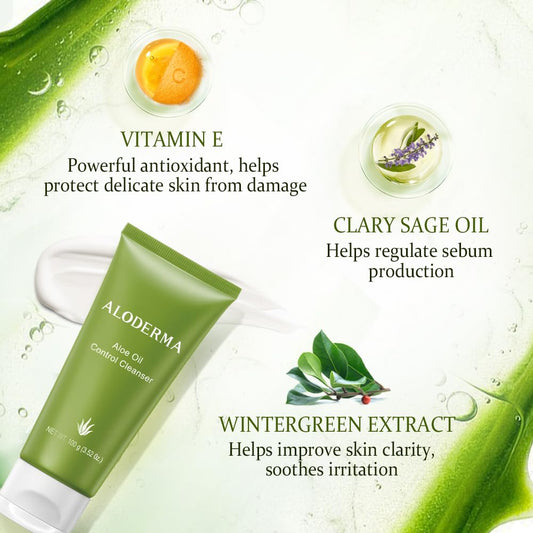 Aloderma oil-controlling cleanser pour moment with refreshing cleanse for oily zones
