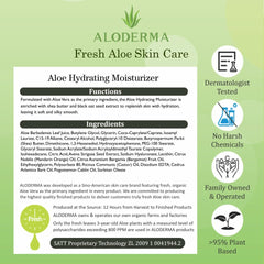 Aloderma on-site processing aloe vera underscores fresh production from harvest to bottle.