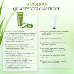 Aloderma organic certification ECOCERT seal on packaging