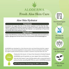 Aloderma organic certification logos indicate USDA and ECOCERT status.