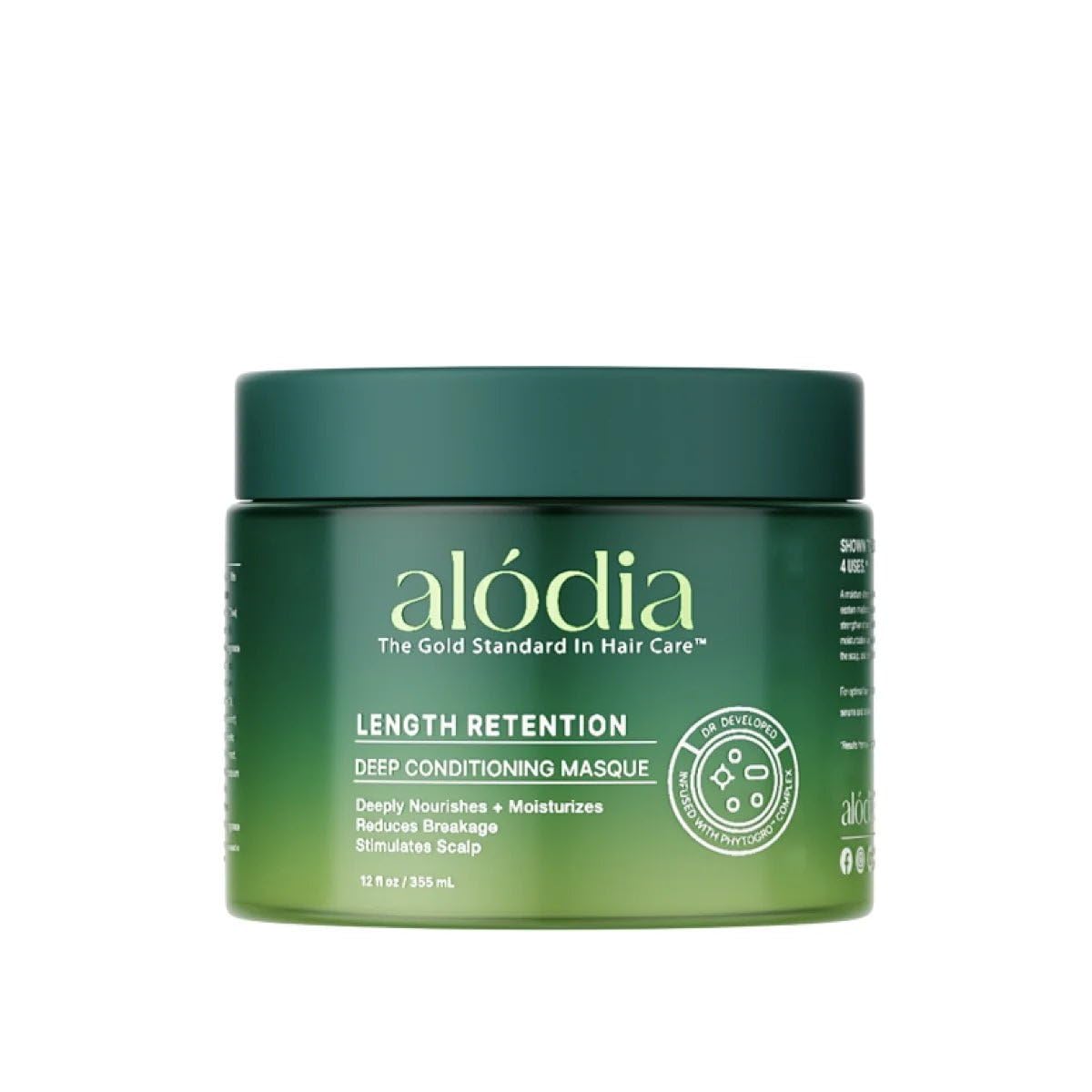 ALODIA Deep Conditioning Masque bottle close-up showing hydration for curls.