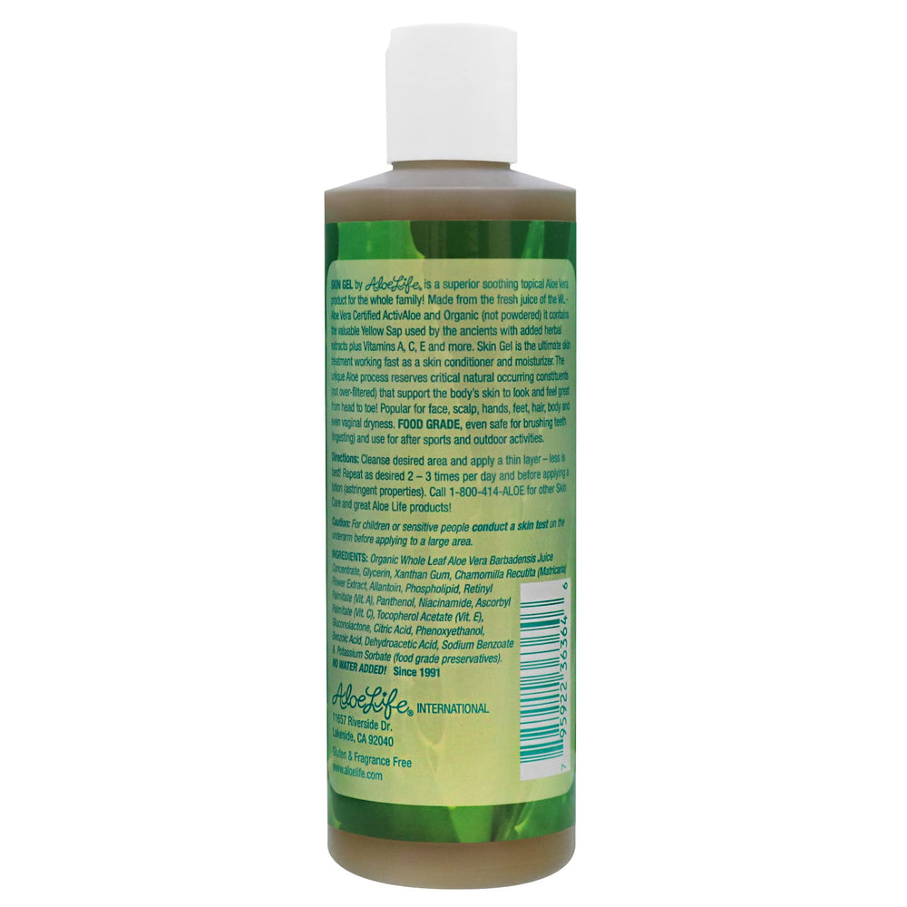 Aloe Life whole leaf aloe plant highlights natural skin nourishment.