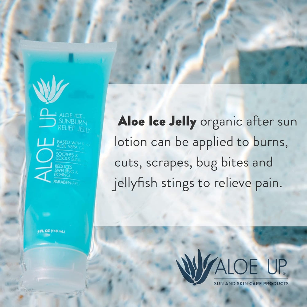 ALOE UP after-sun skin care brand story packaging highlights clean aloe base