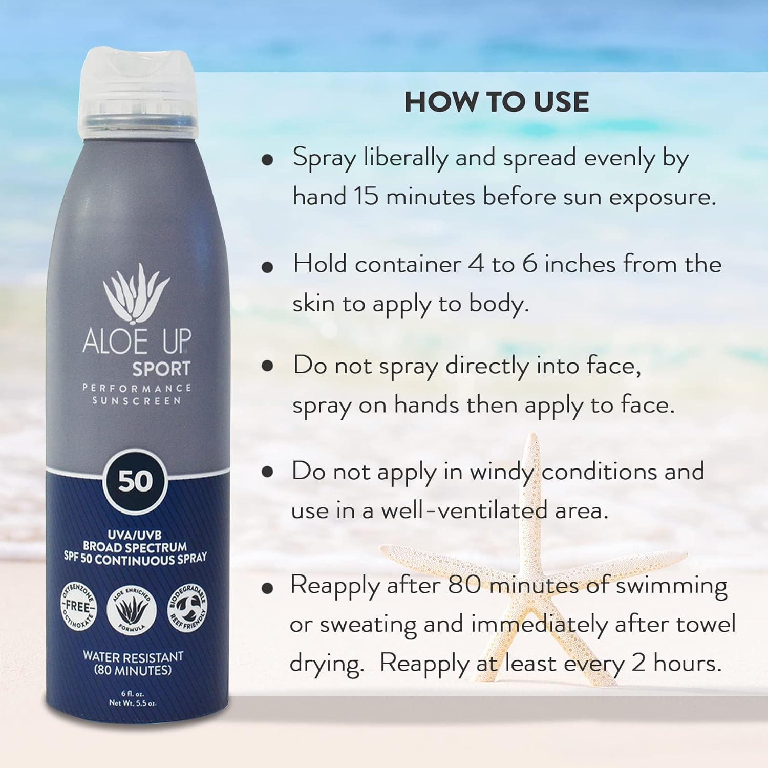 Aloe Up bottle shown beside trail or beach gear for adventures.
