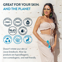 ALOE UP fragrance-free cruelty-free reef-friendly formulation displayed on label