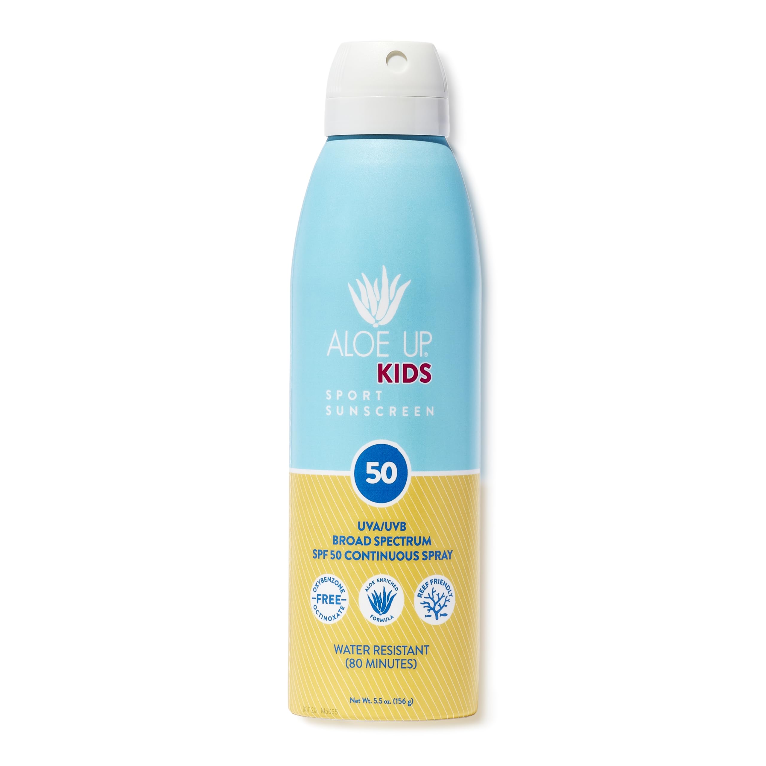 Aloe Up Kids SPF50 spray bottle ready for outdoor adventures