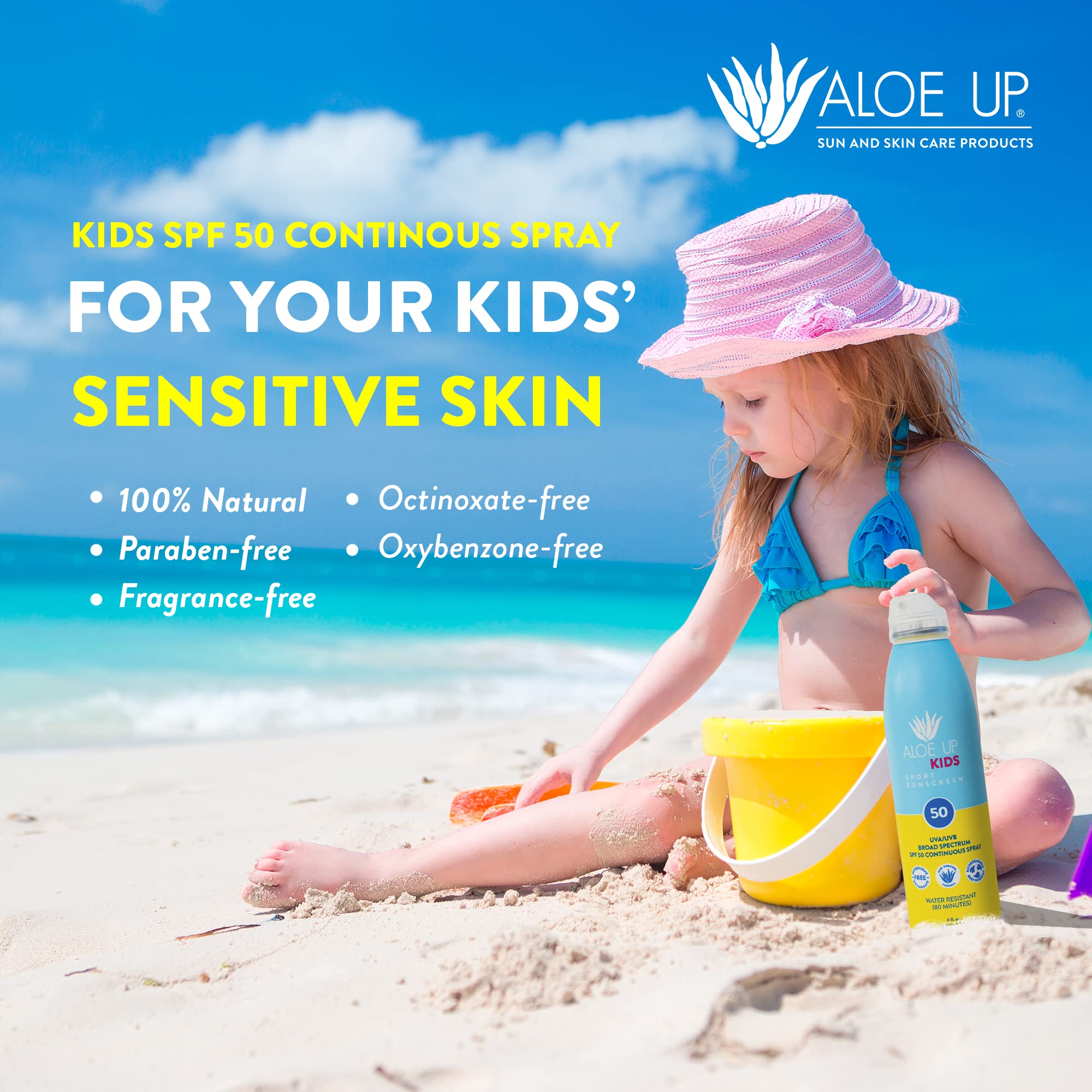 Aloe Up Kids SPF50 spray used during outdoor play