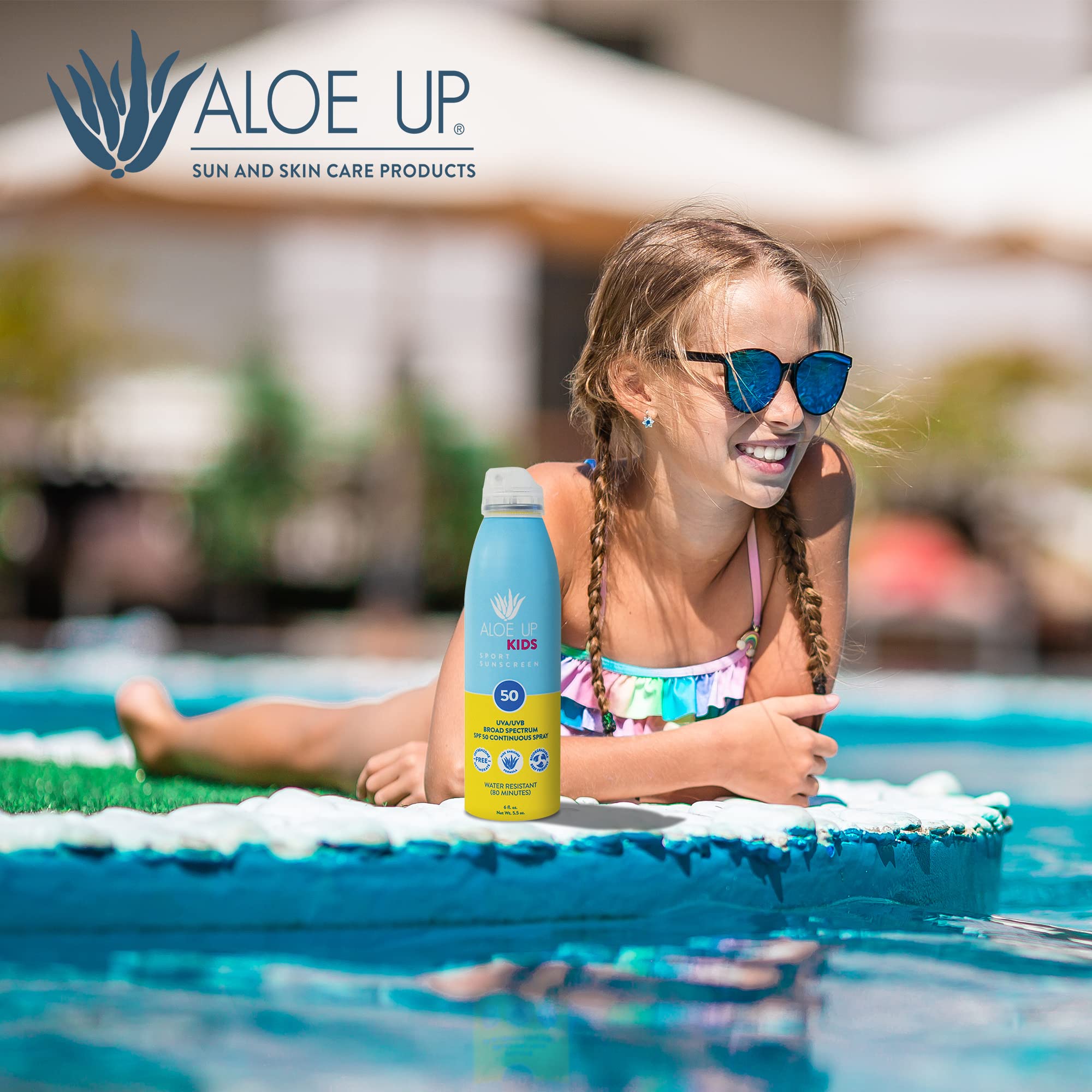 Aloe Up Kids SPF50 reef-safe sunscreen protecting oceans