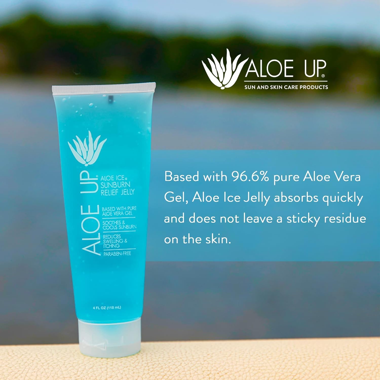 ALOE UP luxury suncare branding and packaging close-up