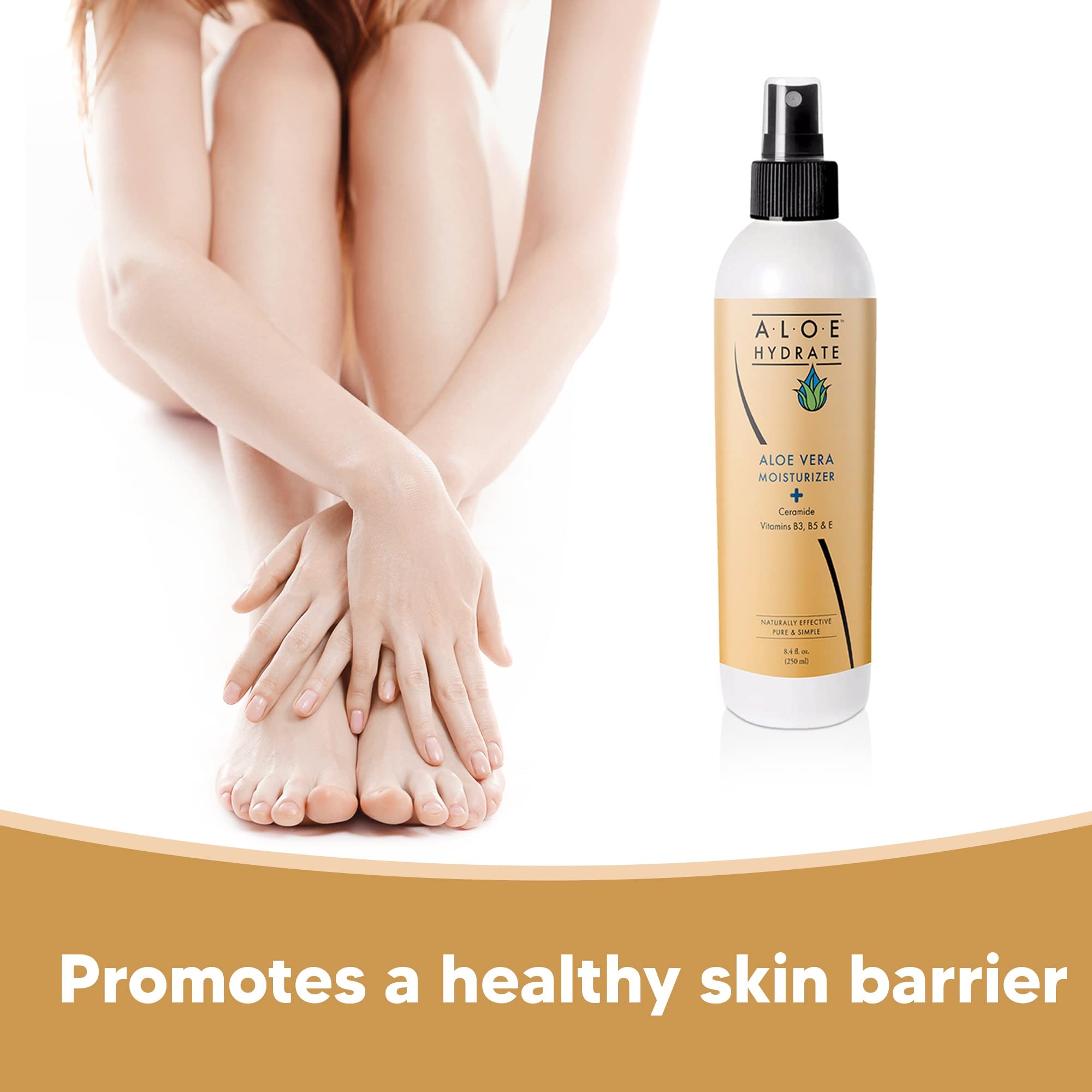 AloeHydrate vitamin E and Niacinamide close-up for skin nourishment.