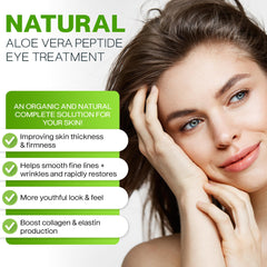 AloeMoist Peptide Eye Cream near mirror highlighting anti-aging benefits