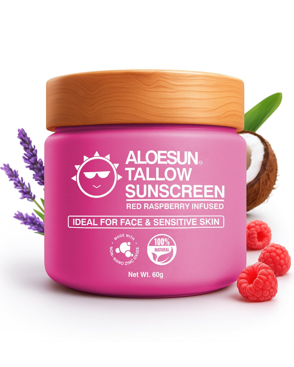 Aloesun beef tallow sunscreen SPF 30 bottle front for outdoor protection