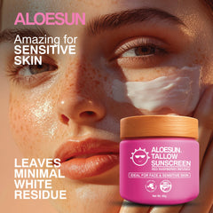 Aloesun SPF 30 cream on face for smooth application