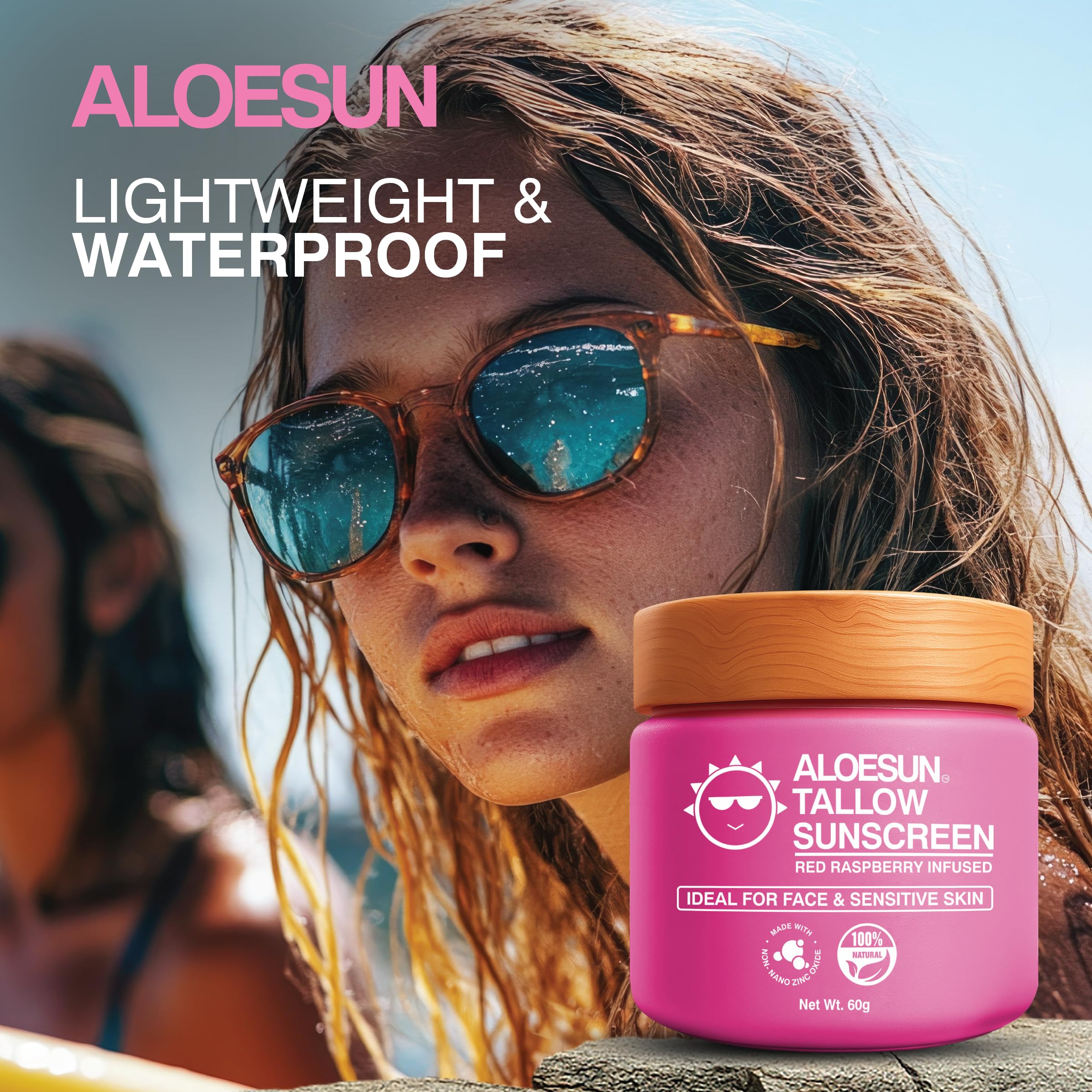 Aloesun non-nano zinc oxide logo closeup