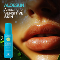 ALOESUN spray bottle ready for face and body application after sun exposure.