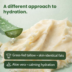 AloeTallow formula highlights aloe vera and organic oils for gentle hydration.