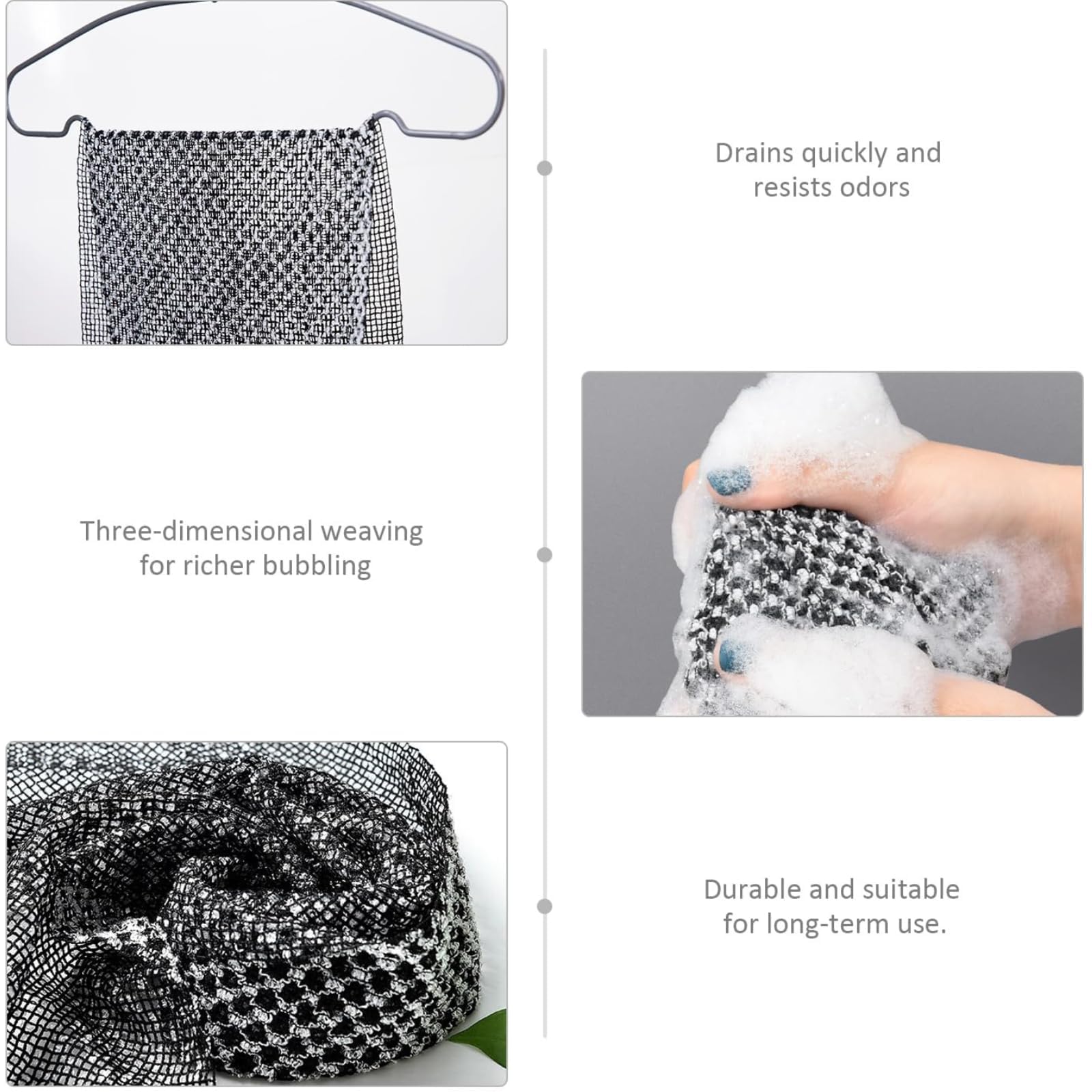 Alorin Exfoliating Towel 40-inch length helps reach back and shoulders.