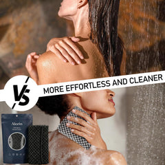 Alorin Towel 40-inch back-reach design makes full-body exfoliation easy.