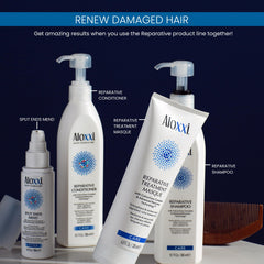 ALOXXI Reparative Shampoo ingredients closeup featuring ColourCare Complex