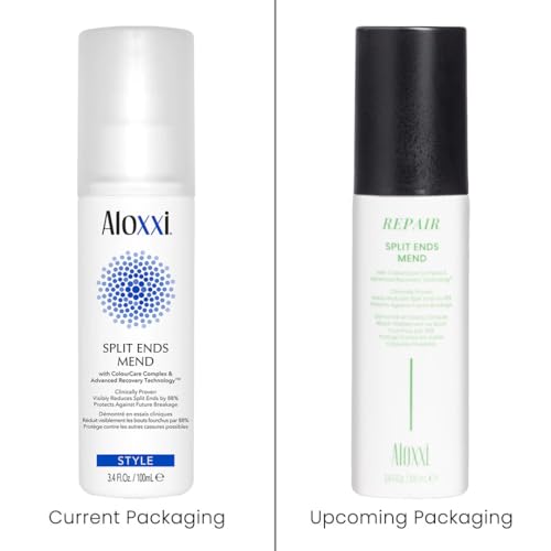 ALOXXI Split Ends Mend serum dropper applying nourishment to hair