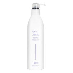 ALOXXI violet shampoo bottle pour neutralizes brass and cools blonde tones