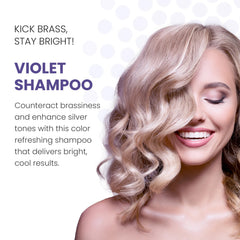 ALOXXI violet-pigmented formula coats hair strands, reducing brassiness for cooler, brighter results