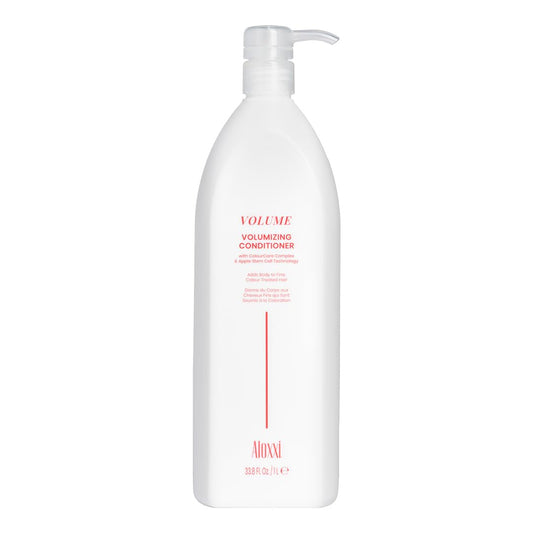 ALOXXI Volumizing Conditioner bottle promotes lightweight volume for fine hair.