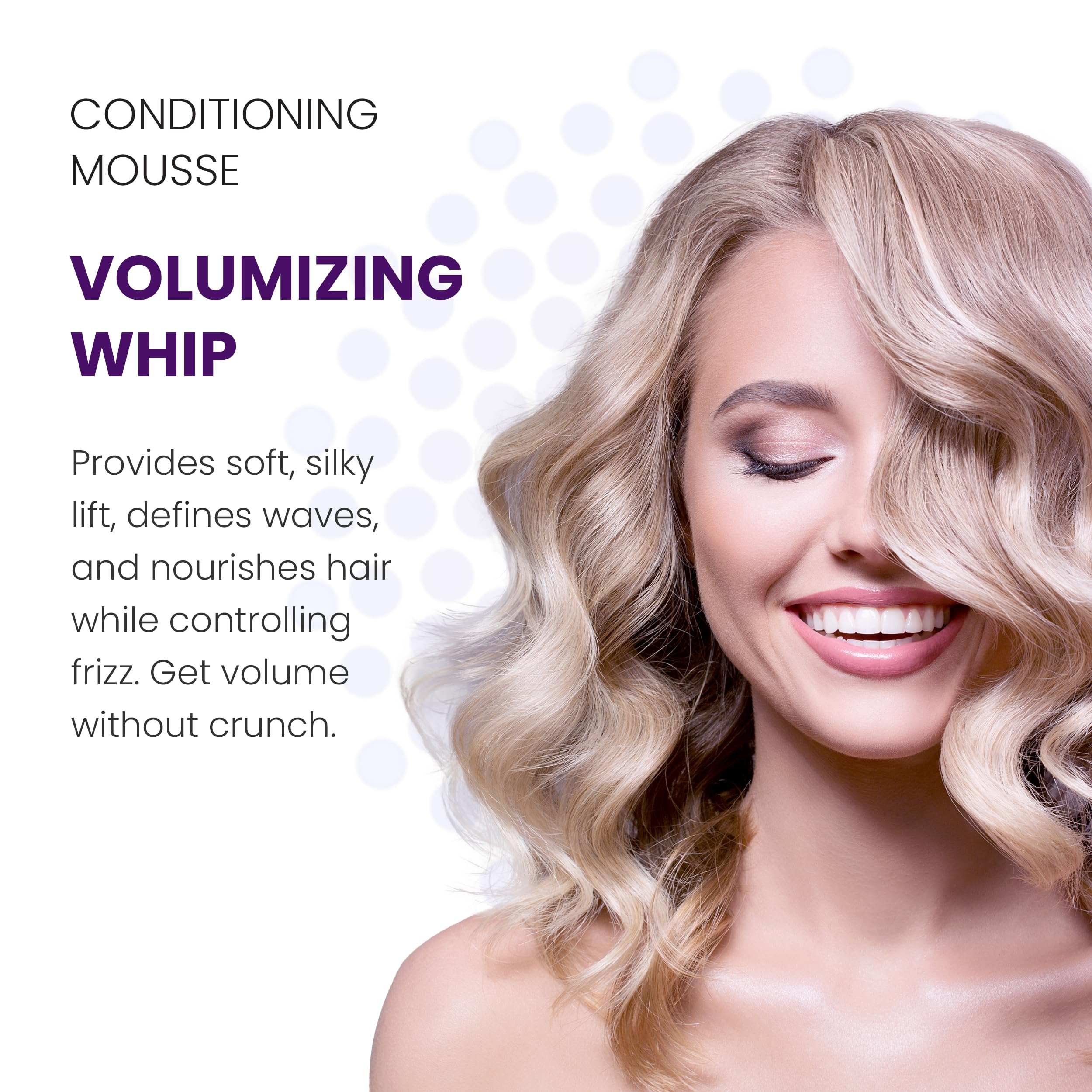 ALOXXI Volumizing Whip application through hair delivers smooth volume.