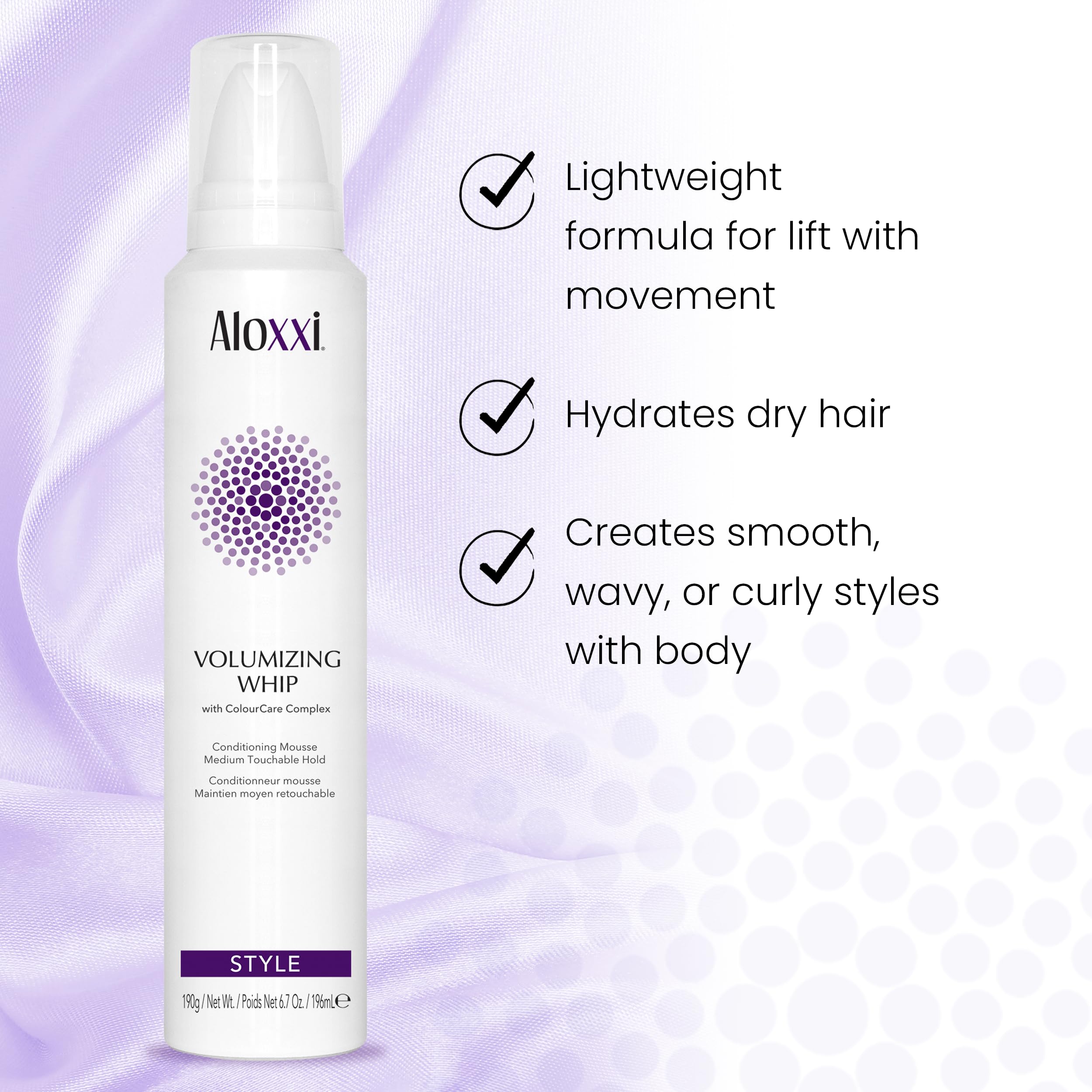 ALOXXI Volumizing Whip soft-volume result highlights natural movement and body.