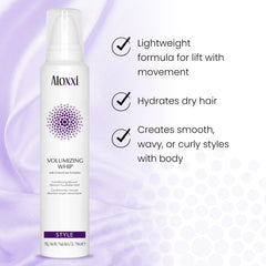 ALOXXI Volumizing Whip soft-volume result highlights natural movement and body.
