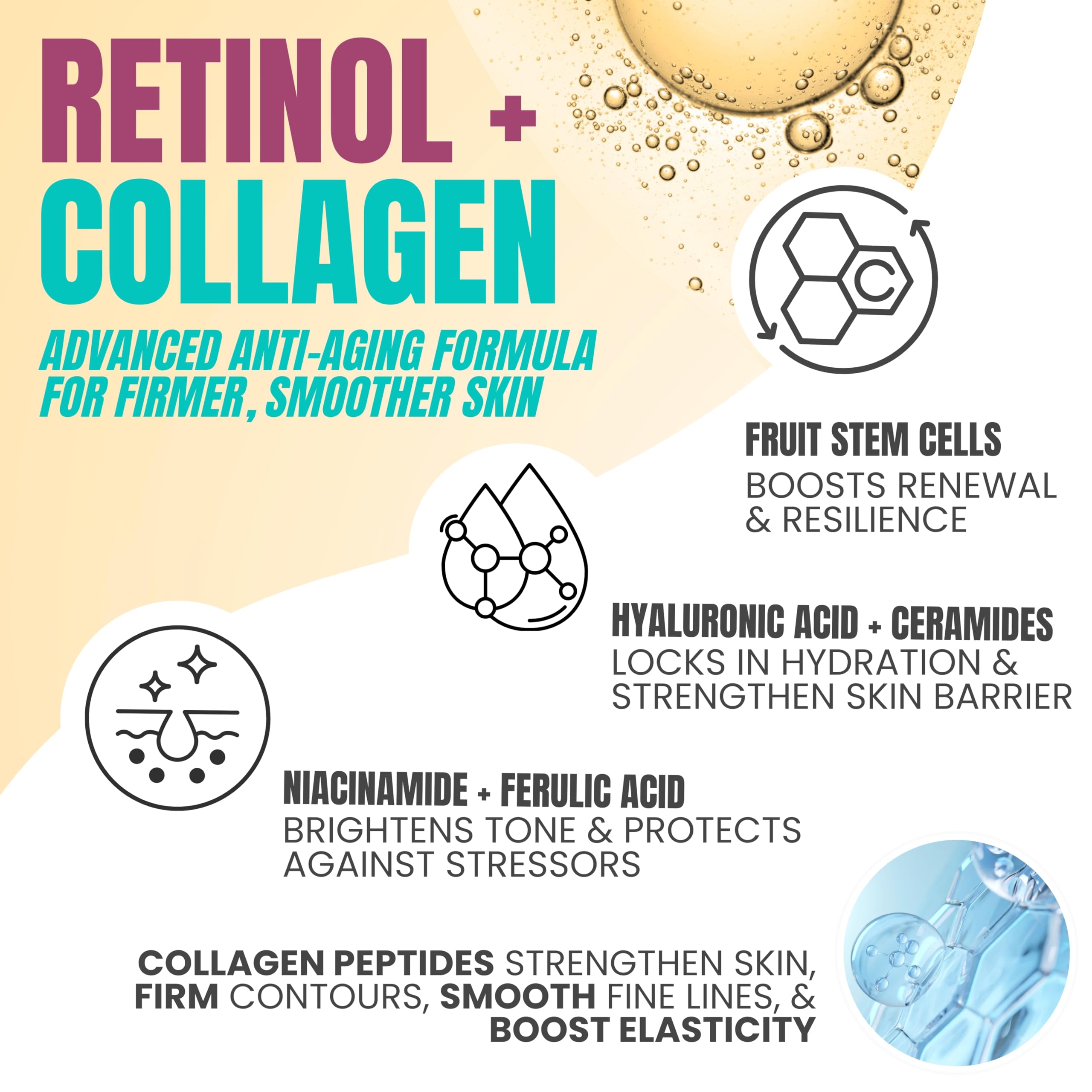 Label highlights stem cells and peptides for renewal support.