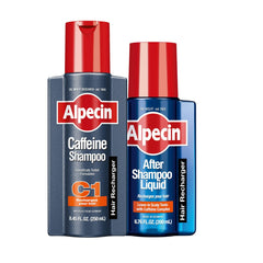 Alpecin C1 Caffeine Shampoo bottle, sleek design with daily scalp care focus.