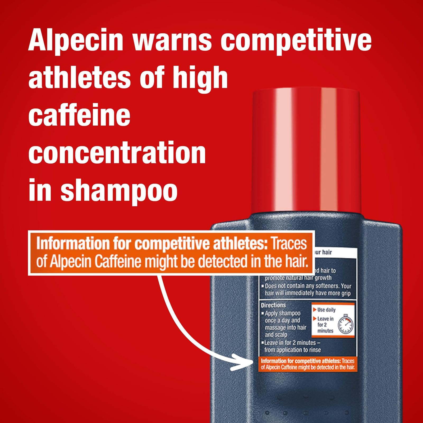 Alpecin C1 shampoo pour action indicating energizing scalp feel.