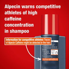 Alpecin C1 shampoo pour action indicating energizing scalp feel.