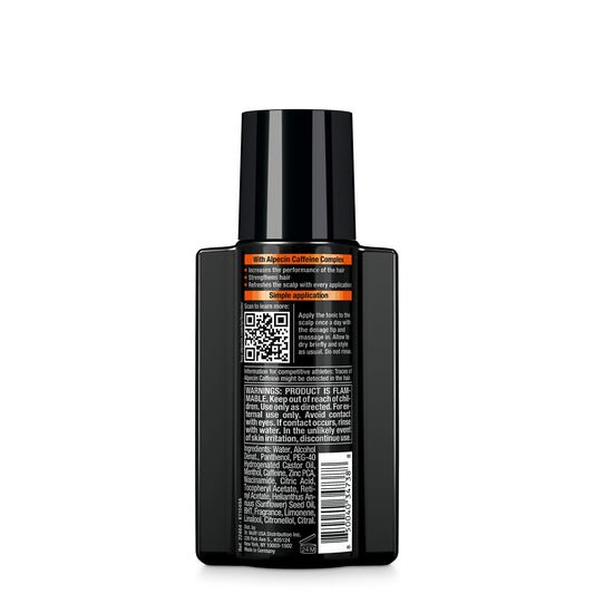 Alpecin caffeine hair booster pack-of-3 on display emphasizes value for routine care.