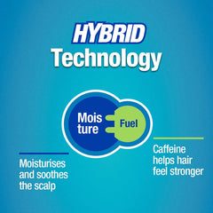 Alpecin Hybrid Caffeine Shampoo hand application shows targeted use for thinning hair.