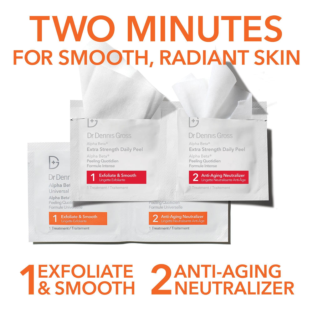 Universal Daily Peel tubes shown for everyday radiance and smooth skin.