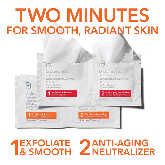 Universal Daily Peel tubes shown for everyday radiance and smooth skin.