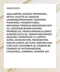 Label highlights ceramide complex and vitamin E benefits