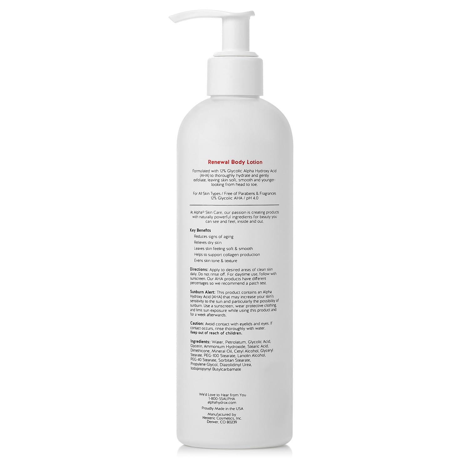 Daily use suitable for morning and night with Alpha Skin Care lotion.