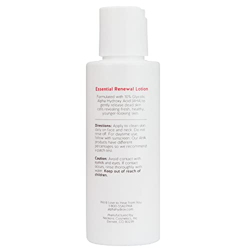 Applying Alpha Skin Care Essential Renewal Lotion for gentle glycolic exfoliation