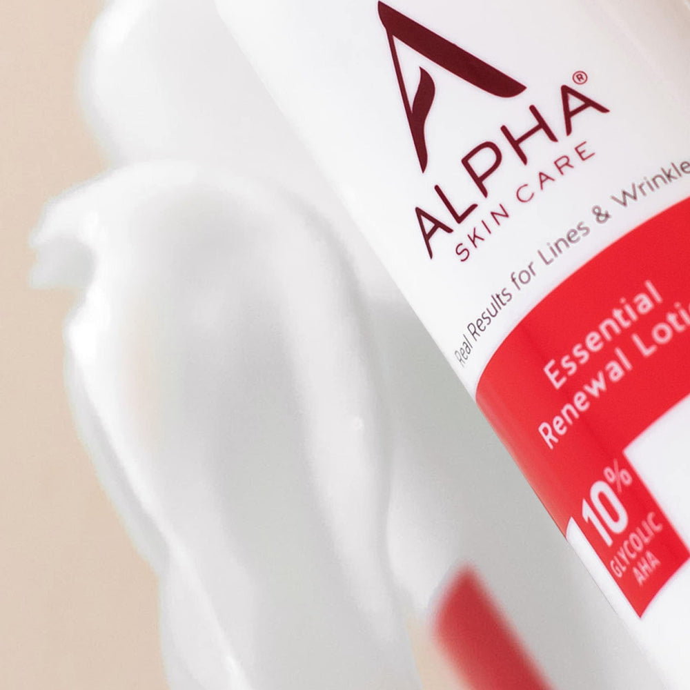 Close-up of the creamy texture of Alpha Renewal Lotion
