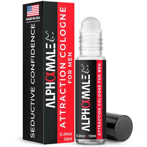AlphaMale pheromones roll-on bottle with magnetic presence for evenings.