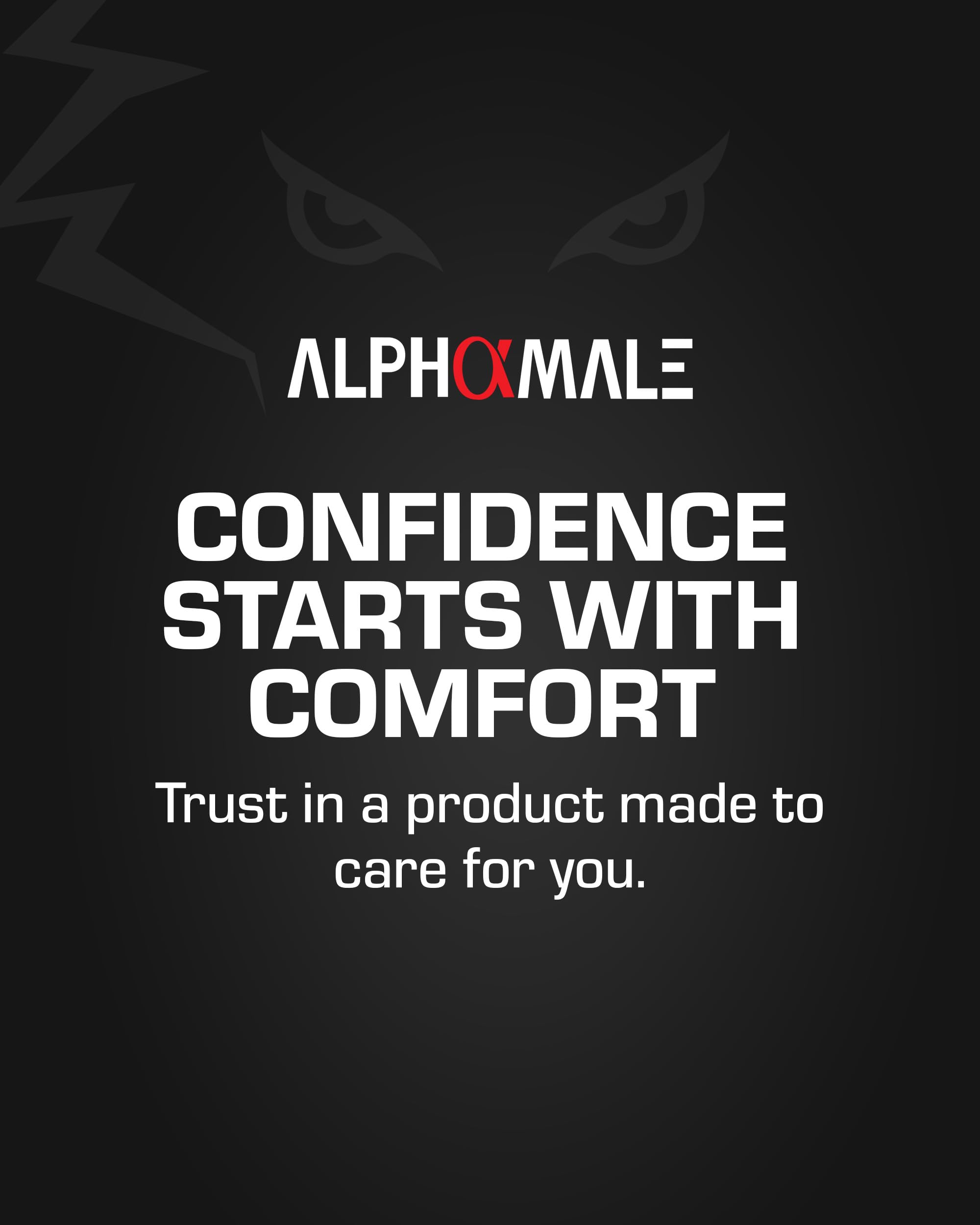 AlphaMale USA-made claim badge with premium penile health care