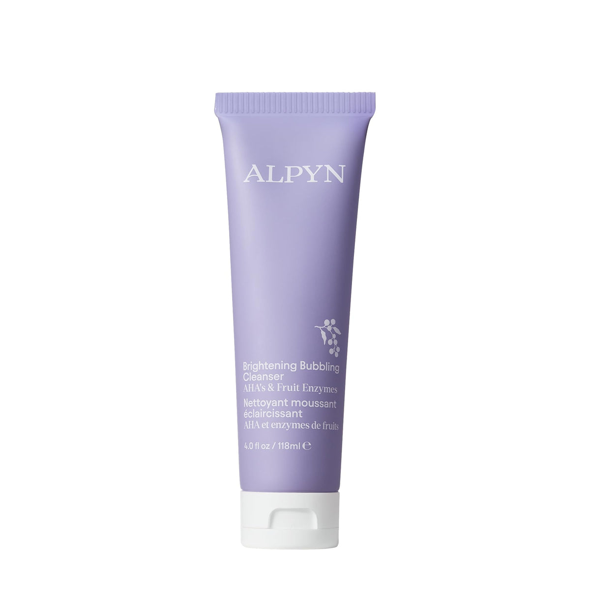 Alpyn Beauty Creamy Bubbling Cleanser bottle for gentle makeup removal.