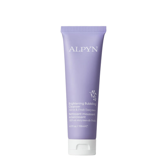 Alpyn Beauty Creamy Bubbling Cleanser bottle for gentle makeup removal.