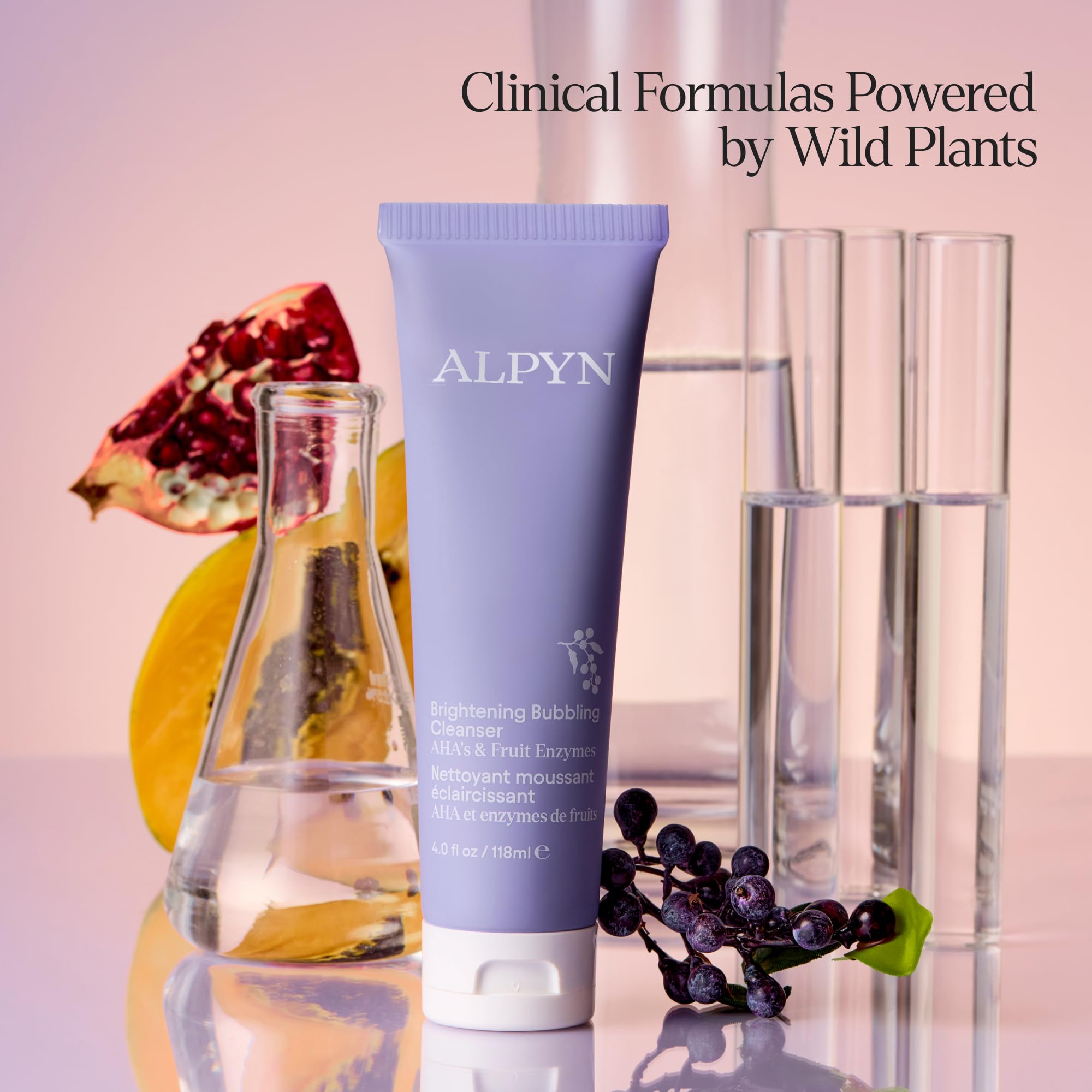 Sustainable wild-harvest theme highlighting skin-friendly actives from Alpyn Beauty.