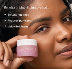 Application of Alpyn Beauty Line-Filling Eye Balm shows easy glide and cooling feel