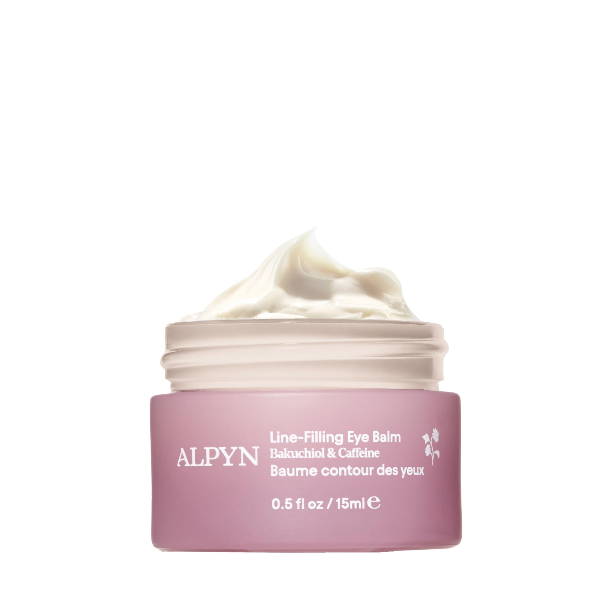 Alpyn Beauty Line-Filling Eye Balm jar with creamy texture for under-eye nourishment