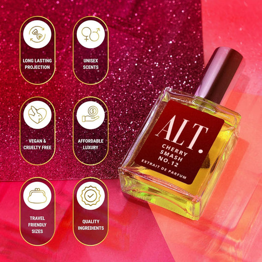 ALT FRAGRANCES Cherry Smash No 12 close-up reveals ripe cherry notes with almond hint.